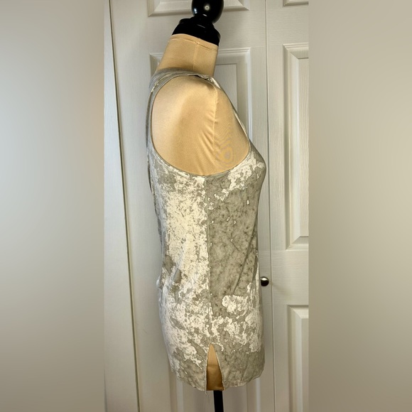 American Eagle Outfitters Gray and White Ladder Neck Top - Picture 3 of 7